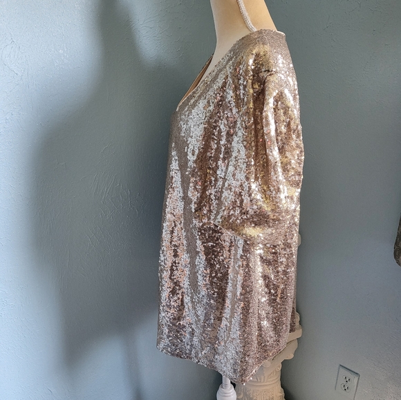 NWT Lane Bryant full sequence V blouse/top - Picture 3 of 9